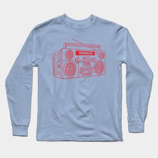 Turntable (Red Lines) Analog / Music Long Sleeve T-Shirt